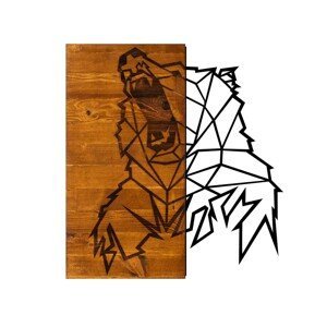 Wallity Nástěnná dřevěná dekorace BEAR hnědá/černá