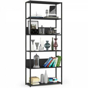 Ak furniture Knihovna Loft s kovovým rámem 80 cm černá