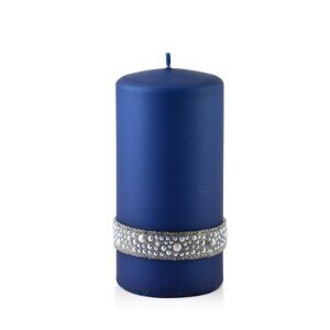 Mondex Střední svíčka CRYSTAL 7x14 cm modrá