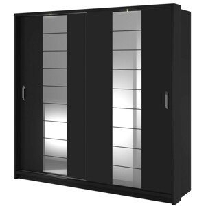 Lenart Šatní skříň Arti s LED osvětlením 220 cm černá