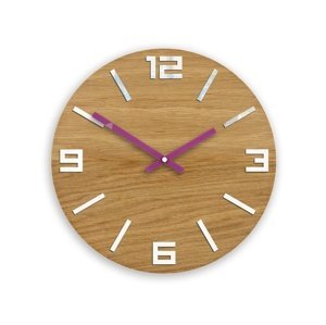 Mazur Nástěnné hodiny Arabic Wood hnědo-fialové
