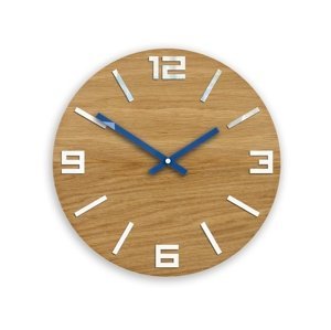 Mazur Nástěnné hodiny Arabic Wood hnědo-modré