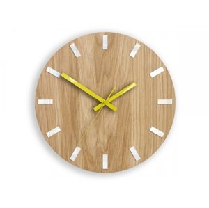 Mazur Nástěnné hodiny Simple Oak hnědo-žluté