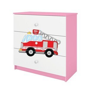 Kocot kids Komoda Babydreams 80 cm hasiči růžová