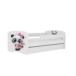 Kocot kids Dětská postel Babydreams panda bílá, varianta 80x160, se šuplíky, s matrací
