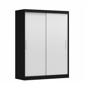 Idze Šatní skříň VISTA 04 150 cm černá/bílá, varianta s led osvětlením