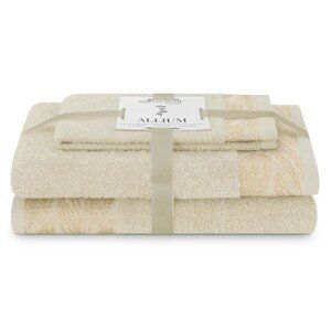 AmeliaHome Sada 3 ks ručníků ALLIUM klasický styl béžová, velikost 30x50+50x90+70x130