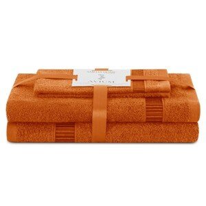 AmeliaHome Sada 3 ks ručníků AVIUM klasický styl oranžová, velikost 30x50+50x90+70x130