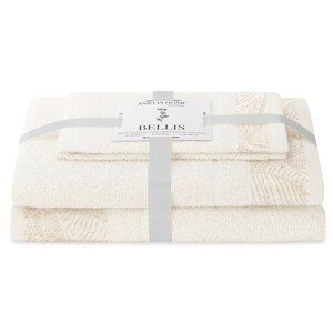 AmeliaHome Sada 3 ks ručníků BELLIS klasický styl krémová, velikost 30x50+50x90+70x130