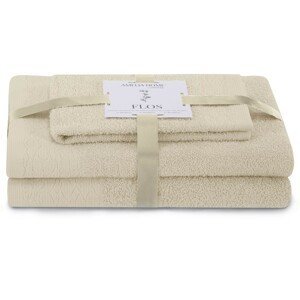 AmeliaHome Sada 3 ks ručníků FLOSS klasický styl béžová, velikost 50x90+70x130