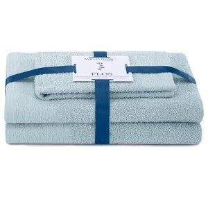 AmeliaHome Sada 3 ks ručníků FLOSS klasický styl světle modrá, velikost 30x50+50x90+70x130