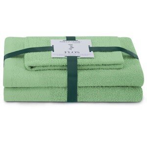 AmeliaHome Sada 3 ks ručníků FLOSS klasický styl zelená, velikost 50x90+70x130