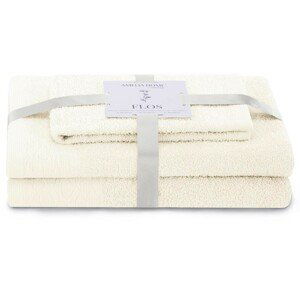 AmeliaHome Sada 3 ks ručníků FLOSS klasický styl krémová, velikost 50x90+70x130
