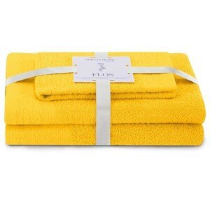 AmeliaHome Sada 3 ks ručníků FLOSS klasický styl žlutá, velikost 30x50+50x90+70x130