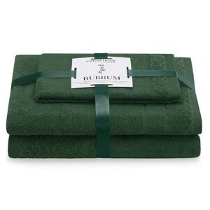 AmeliaHome Sada 3 ks ručníků RUBRUM klasický styl zelená, velikost 50x90+70x130