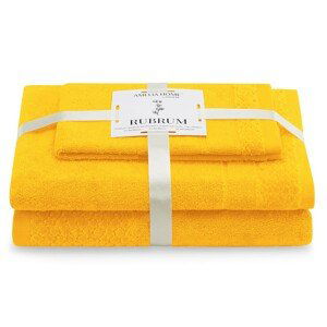 AmeliaHome Sada 3 ks ručníků RUBRUM klasický styl žlutá, velikost 30x50+50x90+70x130