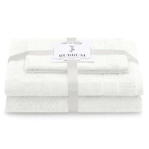 AmeliaHome Sada 3 ks ručníků RUBRUM klasický styl bílá, velikost 50x90+70x130
