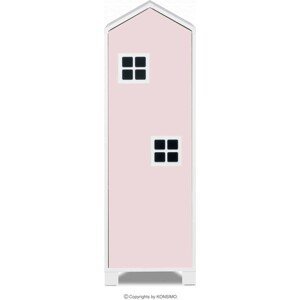 Konsimo Skříň ve tvaru domečku MIRUM růžová/bílá