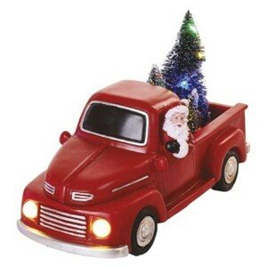 EMOS Vánoční LED dekorace Santa v autě s vánočními stromky vícebarevná