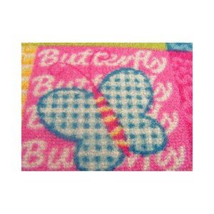 Dywany Lusczow Dětský koberec Butterfly & Flowers růžový, velikost 100x100