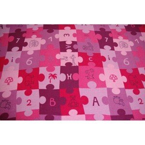 Dywany Lusczow Dětský koberec PUZZLE fialový, velikost 100x200