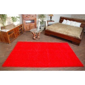 Dywany Lusczow Kusový koberec SHAGGY Izebelie 5cm červený, velikost 100x400