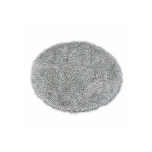 3kraft Kulatý koberec LOVE SHAGGY stříbrný, velikost kruh 120