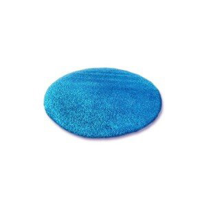 3kraft Kulatý koberec SHAGGY Hiza 5cm modrý, velikost kruh průměr 100