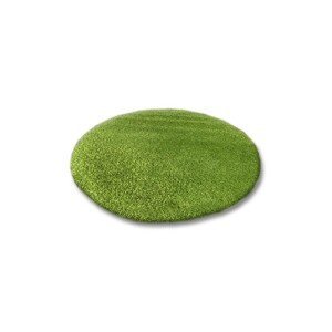 Dywany Lusczow Kulatý koberec SHAGGY Hiza 5cm zelený, velikost kruh 133