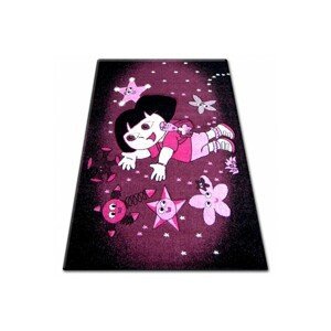 3kraft Dětský koberec Dora fialovo-černý, velikost 80x150