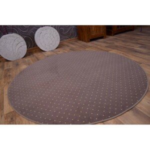 3kraft Kulatý koberec AKTUA Breny hnědý, velikost kruh průměr 133