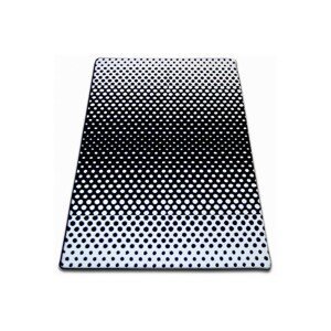 Dywany Lusczow Kusový koberec SKETCH JAMES bílý / černý - tečky, velikost 160x220