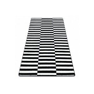 3kraft Kusový koberec SKETCH MATTHEW bílý / černý - pásky, velikost 160x220