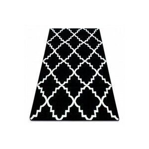 Dywany Lusczow Kusový koberec SKETCH LUKE černý / bílý trellis, velikost 120x170