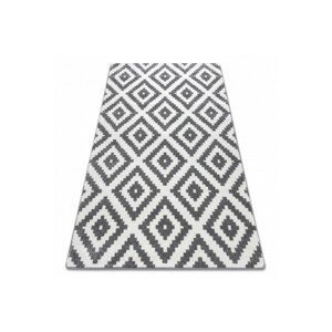 3kraft Kusový koberec SKETCH PATRICK bílý / šedý - čtverce, velikost 80x150