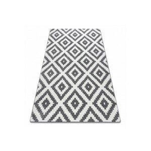 3kraft Kusový koberec SKETCH PATRICK bílý / šedý - čtverce, velikost 160x220
