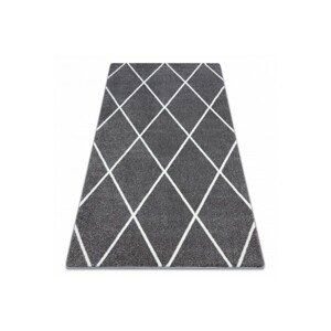 Dywany Lusczow Kusový koberec SKETCH JACK šedý  / bílý trellis, velikost 120x170