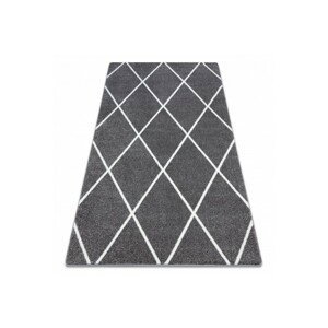 3kraft Kusový koberec SKETCH JACK šedý  / bílý trellis, velikost 80x150