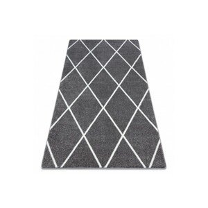 3kraft Kusový koberec SKETCH JACK šedý  / bílý trellis, velikost 240x330