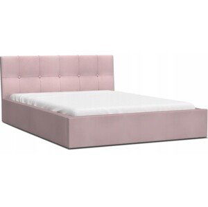 FDM Čalouněná postel RINO Trinity se zvedacím roštem pudrově růžová, velikost 90x200
