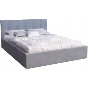 FDM Čalouněná postel RINO Trinity se zvedacím roštem šedá, velikost 90x200