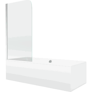 Vana Mexen Cube 170x80 cm s panelem bílá + jednokřídlá zástěna pohyblivá 70 x 140 cm čirá/chrom