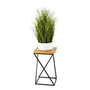 DekorStyle Květinový stojan LOFT III 40 cm černý/dub lancelot