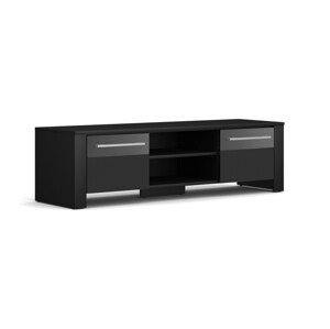 Vivaldi TV stolek Manhattan 140 cm matná černá/lesklá černá