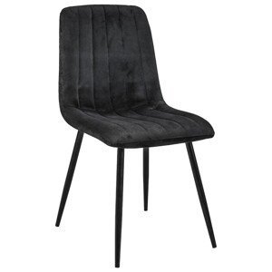 Ak furniture Prošívaná čalouněná sametová židle Demia černá