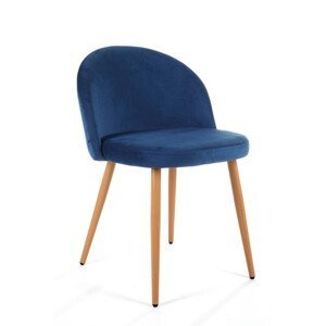 Ak furniture Sametová čalouněná židle Gera modrá