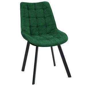 Ak furniture Prošívaná čalouněná velurová židle Algate zelená