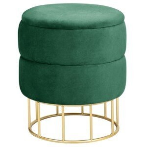Ak furniture Taburet ELZA samet zelený