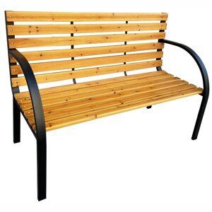 Ak furniture Zahradní lavička DALIA černá/jedlové dřevo