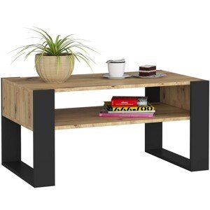 Ak furniture Konferenční stolek DOMI dub artisan/černý